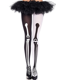 Skeleton Mismatch Print Pantyhose For Halloween
