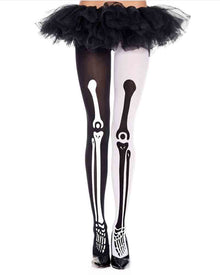 Skeleton Mismatch Print Pantyhose For Halloween