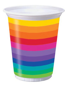 Rainbow 470ml Plastic Cups Pack of 8