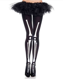 Skeleton Print Tights For Halloween