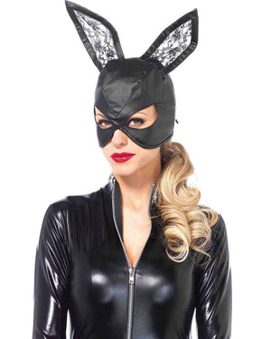 Faux Leather Bunny Masquerade Mask