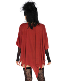 Red Glitter Web Poncho