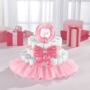 Baby Shower Pink Deluxe Diaper Cake Kit
