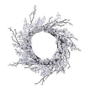 White Christmas Berry Christmas Door Wreath 45cm