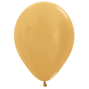 Sempertex 30cm Metallic Gold Latex Balloons 570, 25PK Pack of 25