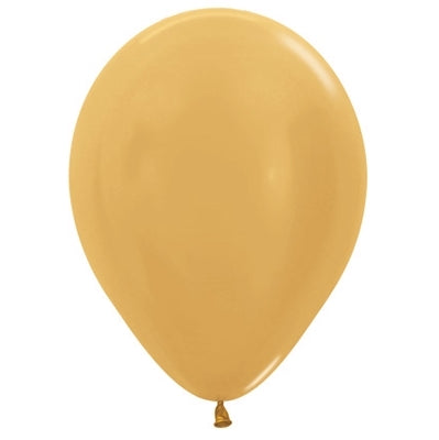 Sempertex 30cm Metallic Gold Latex Balloons 570, 100PK Pack of 100
