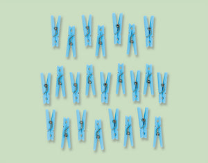 Clothespin Blue Favor 24pc