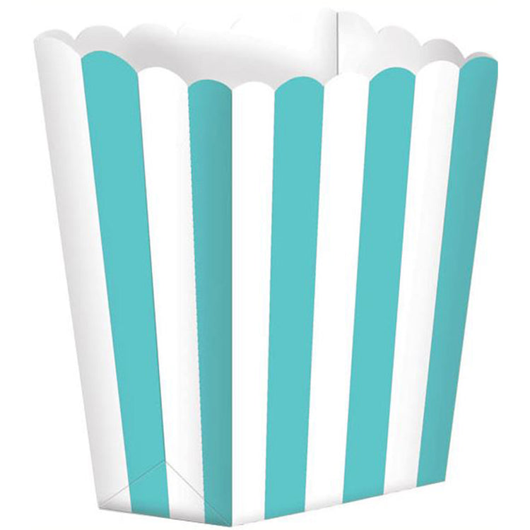 Popcorn Favor Boxes Small Stripe Robins Egg Blue Pack of 5