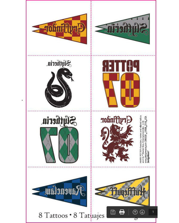 Harry Potter Tattoo Favours Pack of 8