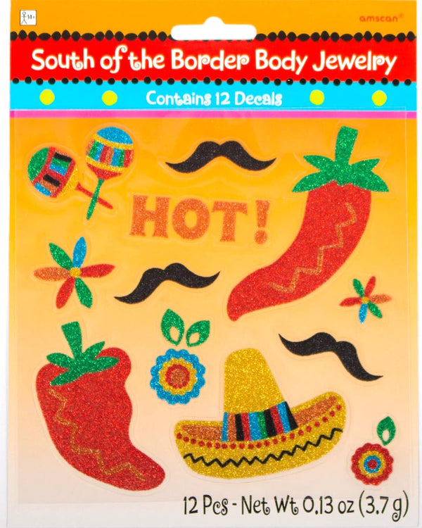 Mexican Fiesta Fun Body Stickers