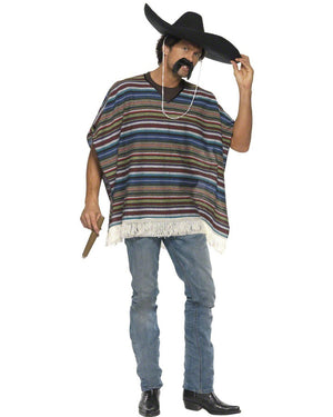 Authentic Mexican Poncho Mens Costume