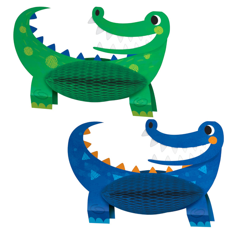 Alligator Party Centrepiece Honeycomb 3D Set 21cm x 30cm Pack of 2