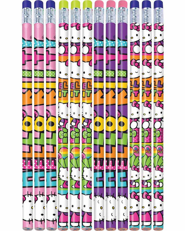 Hello Kitty Rainbow Pencil Favours Pack of 12