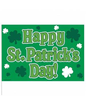 St Patricks Day Plastic Flags Pack of 12