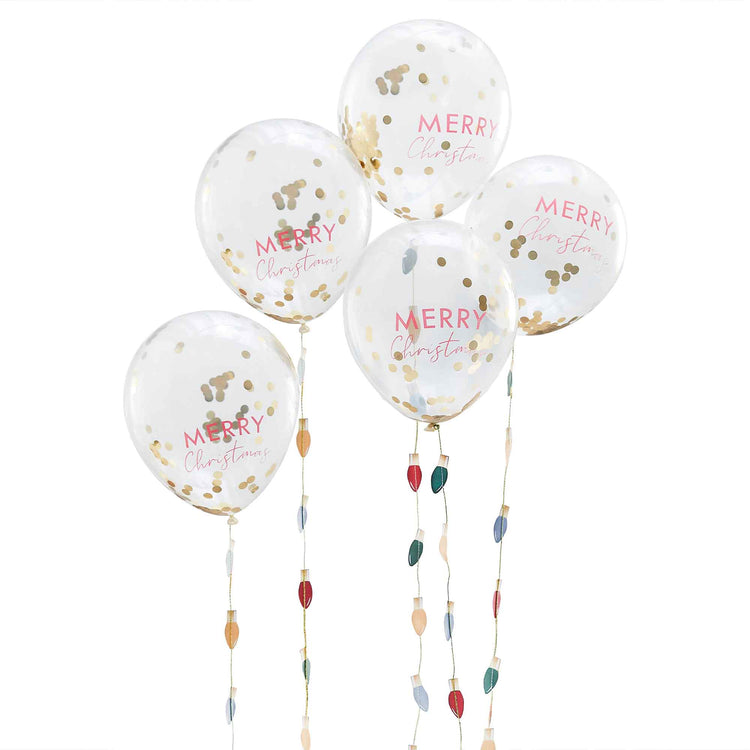 Merry Everything Christmas Confetti Latex Balloons
