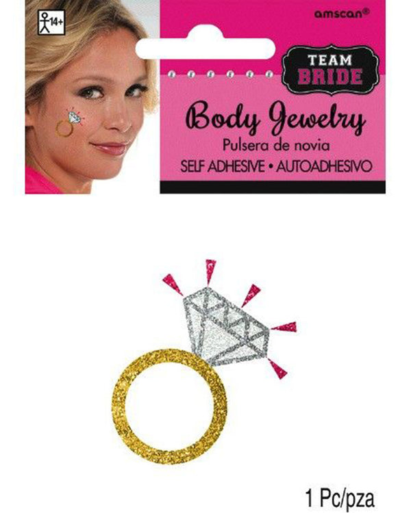 Bachelorette Party Team Bride Sparkly Ring Body Jewellery