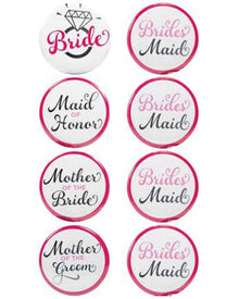 Elegant Bride Badges Pack of 8