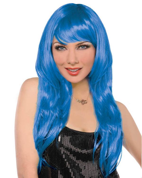 Glamorous Long Blue Wig