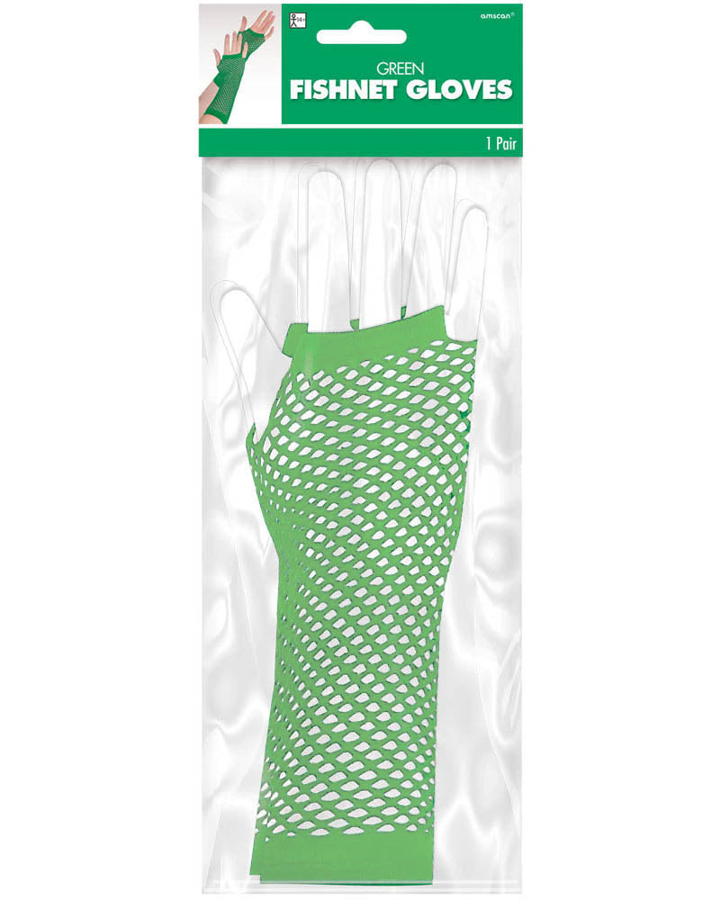 Green Long Fishnet Gloves