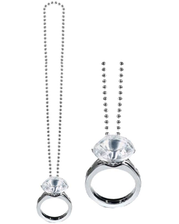 Bachelorette Party Elegant Bride Diamond Ring Necklace