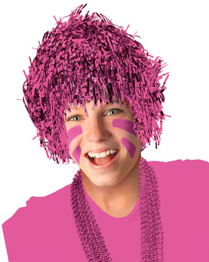 Fun Tinsel Pink Wig