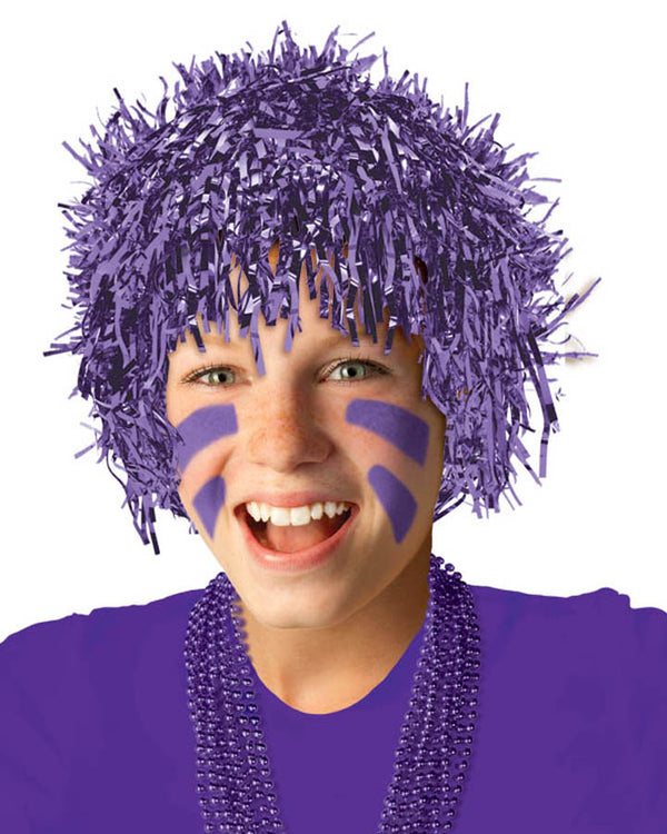 Fun Tinsel Purple Wig