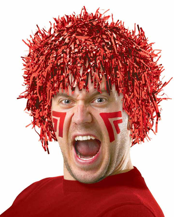 Fun Tinsel Red Wig