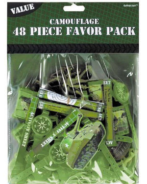 Camouflage Party Favours Pack of 48 for 8