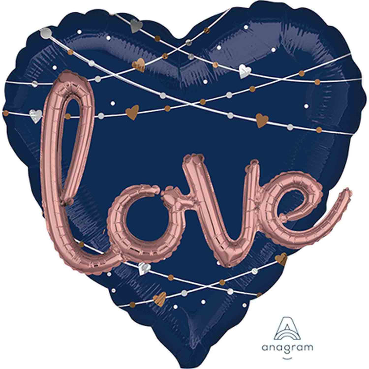 Multi-Balloon Heart Navy Wedding love