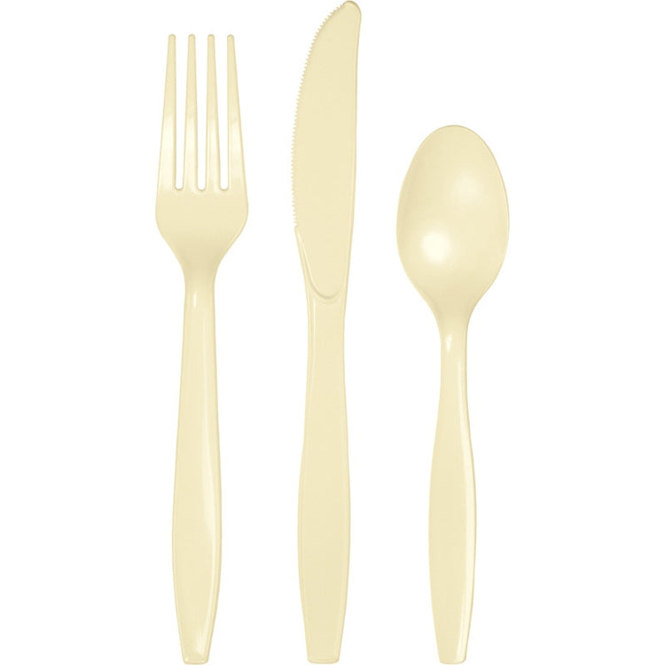 Ivory Cutlery Set Plastic Pack of 24