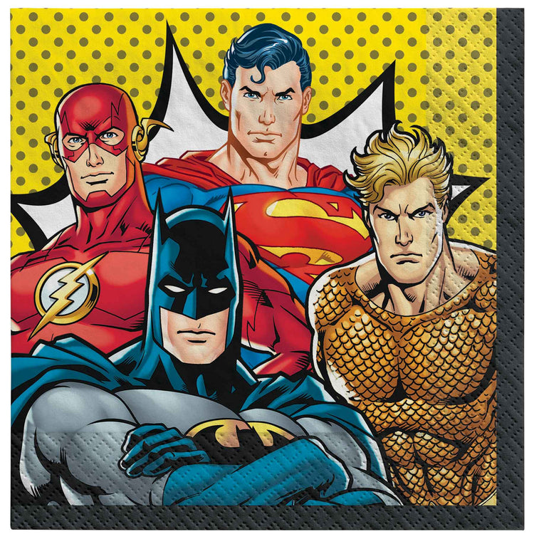 Justice League Heroes Unite Lunch Napkins Pack of 16