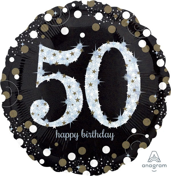Jumbo Shape Holographic Sparkling Birthday 50 P40