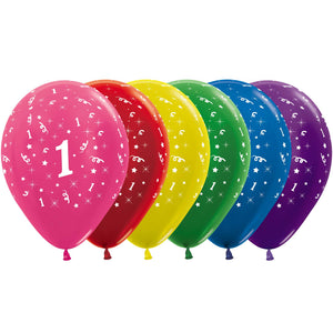 Sempertex 30cm Age 1 Metallic Assorted Latex Balloons 25Pk