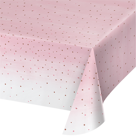 Rose All Day Tablecover Plastic All Over Print Rose Gold Foil 137cm x 259cm