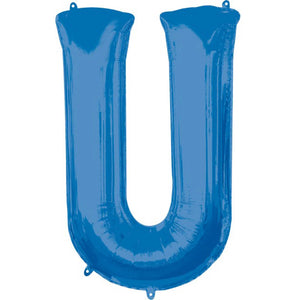 SuperShape Letter U Blue Balloon