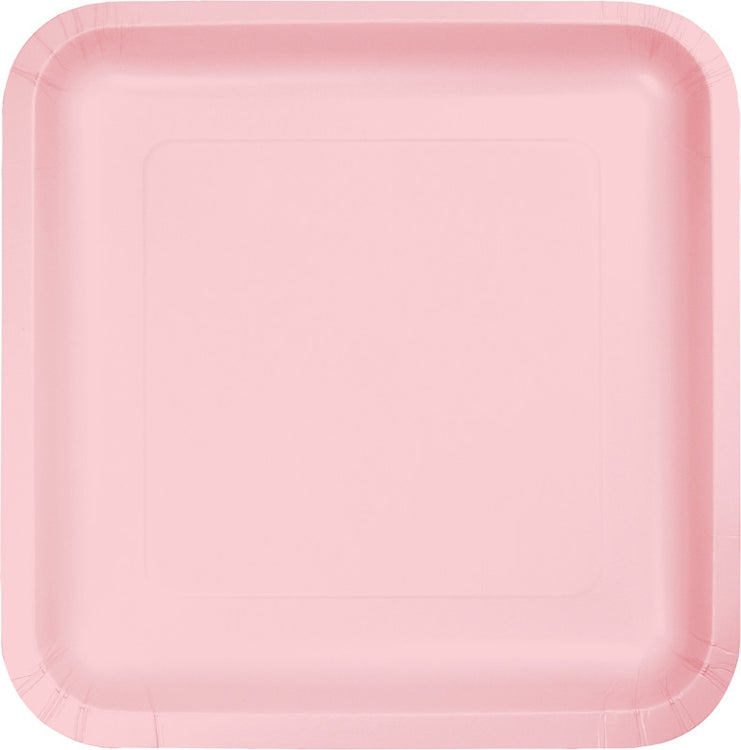 Classic Pink Square Lunch Plates Paper 18cm Pack of 18