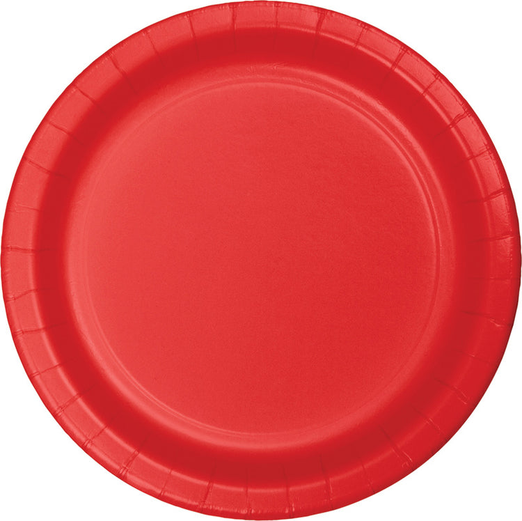 Classic Red Round Paper Plate 22cm Pack of 24