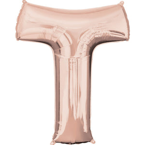 Rose Gold 83cm Letter T Super Shape Balloon