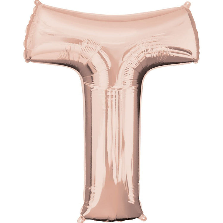 Rose Gold 83cm Letter T Super Shape Balloon