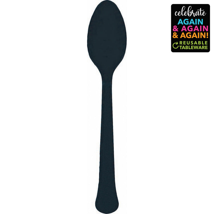 Premium Spoons 20 Pack Jet Black - Extra Heavy Weight Pack of 20