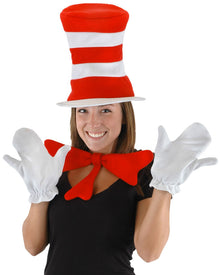 Dr Seuss Cat in the Hat Bowtie Gloves and Hat Adult Accessory Set