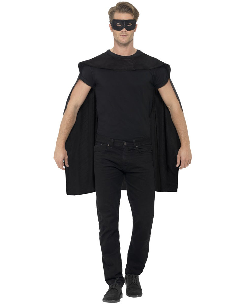 Black Adult Cape and Eye Mask Kit