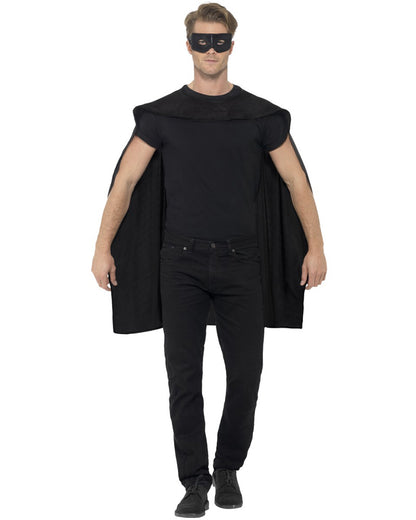 Black Adult Cape and Eye Mask Kit