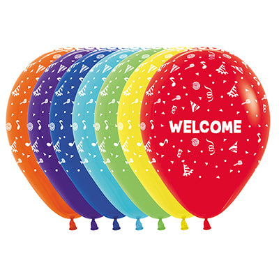 Sempertex 30cm Welcome Fashion Assorted Latex Balloons 12PK Pack of 12