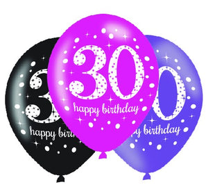 Pink Celebration 30 30cm Latex Balloons Pack of 6
