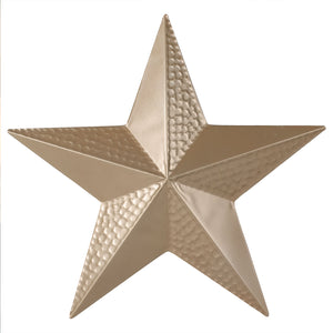 Velvet Luxe Christmas Hammered Metal Gold Star Decoration