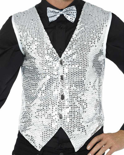 Silver Sequin Waistcoat