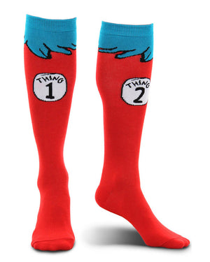 Dr Seuss Thing 1 and 2 Adult Socks