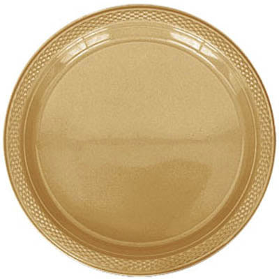 Premium Plastic Plates 23cm 20 Pack - Gold Pack of 20