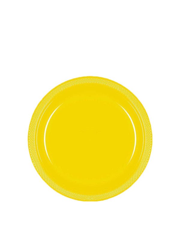 Sunshine Yellow 18cm Plastic Plates Pack of 20